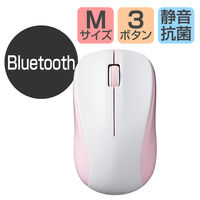 エレコム マウス/Bluetooth/IRLED/3ボタン/Mサイズ/抗菌/静音/ピンク M-BY11BRSKPN 1個
