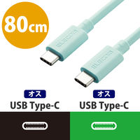 USBケーブル C-C PD対応 100W USB4 80cm グリーン USB4-APCC5P08GN エレコム 1本（直送品）