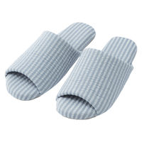 無印良品 綿サッカー織 履き心地やわらか足なりスリッパ Ｍ ２２．５～２５ｃｍ用 ブルー 良品計画