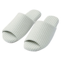無印良品 綿サッカー織 履き心地やわらか足なりスリッパ Ｌ ２５～２７．５ｃｍ用 グリーン 良品計画