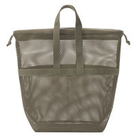 無印良品 立体メッシュ持ち手付き巾着 カーキ Ｍ 約３３×１３×３１ｃｍ 良品計画
