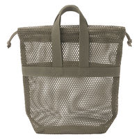 無印良品 立体メッシュ持ち手付き巾着 カーキ Ｓ 約２３×８×２３ｃｍ 良品計画