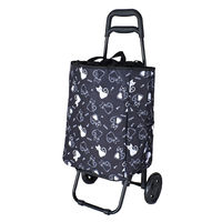 スワン SAXON cue 2way ショッピングキャリーバッグ 5246 黒/猫 1個（直送品）