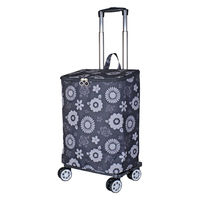 スワン SAXON cue 2way ショッピングキャリーバッグ 5245 黒/花 1個（直送品）