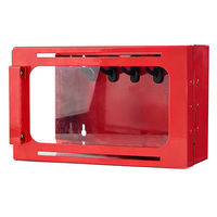 セーフラン安全用品 壁掛け式グループロックアウトボックス(透明窓) 赤 J2734 1台（直送品）