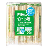 大和物産 ポリ完封節付竹角箸20cm 100膳楊枝入 910351 1セット(4000膳入:100膳入×40)（直送品）