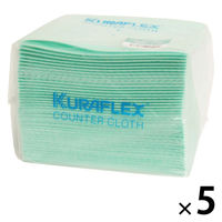 カウンタークロス ハーフ 超厚手 約30cm×33cm レーヨン・ポリエステル グリーン（1パック（40枚入）×5）オザックス