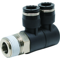 日本ピスコ PISCO チューブフィッティング ダブルユニバーサルエルボチューブ8ネジ03 PHW8-03 1個 809-5312（直送品）