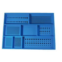 ボルトスター 整備現場 作業現場向け シリコン製 ボルト・ビス保管用トレイ トップボックスツールトレイ 571X406mm ブルー BTSー（直送品）