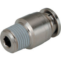 PISCO チューブフィッティング ブラス六角穴付ストレート チューブ12 ネジR3/8 ゴムHNBR カバー無 KOC12-03-1 1個（直送品）