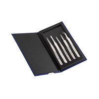 アイデアルテック 5本組 ステンレス精密ピンセット 耐酸・耐磁 ケース入 全長180mm K5HP1.SA.IT 1セット（直送品）