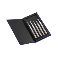 アイデアルテック 5本組 NC製高精度ピンセット 100%非磁性 ケース入 全長180mm K5HP.NC.IT 1セット（直送品）