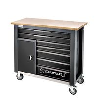 STAHLWILLE 7段ワークベンチ L1150×W500×H1045 木製天板 ウッドトップ 耐荷重750kg WB621 1個（直送品）