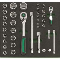 スタビレー STAHLWILLE 38点入 TCS用 1/2DR ・1/4DRラチェットソケットセット TCS1 821/38 1セット（直送品）