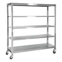 サカエ ステンレスラック(移動式・SUS430) SLN-1855RNUSU4 1台（直送品）