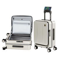 スーツケース フロントオープン・拡張・ストッパー付き【NT-XB0501】 NT-XB0501 オートミールグレー L 1台（直送品）