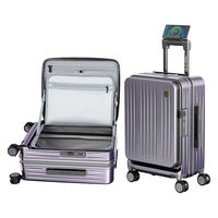 New Trip スーツケース フロントオープン・拡張・ストッパー付き【NT-XB0501】 NT-XB0501 ダークパープル S 1台（直送品）