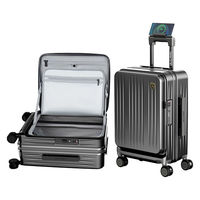 New Trip スーツケース フロントオープン・拡張・ストッパー付き【NT-XB0501】 NT-XB0501 ブラック S 1台（直送品）