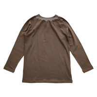 ラック産業 綿ストレッチ 着脱名人 前後なし長袖シャツ/ブラウン/Free3 49070327 1着（直送品）