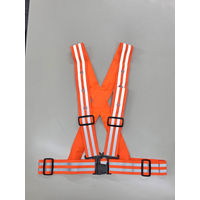 熱田資材 伸縮素材LED反射付ベスト リフレックスV 蛍光オレンジ LRVー402R 1セット(1着×5)