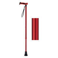 ウェルファン まごころステッキあんしん杖先シングル/レッド 9793 1本（直送品）