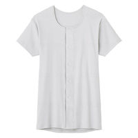 グンゼ 紳士 半袖ワンタッチシャツ/グレー/M 937303 1個（直送品）
