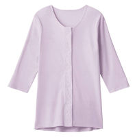 グンゼ 婦人 7分袖ワンタッチシャツ/ペールライラック/L 937300 1個（直送品）