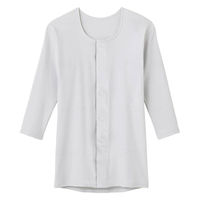 グンゼ 紳士 7分袖ワンタッチシャツ/グレー/L 937302 1個（直送品）