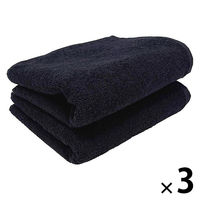 ハードユースフェイスタオル ブラック 1セット（1袋(2枚)×3） 業務用 サロン仕様 伊澤タオル