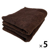 抗菌防臭フェイスタオル ブラウン 1セット（1袋(2枚)×5） 速乾 部屋干し 業務用 サロン仕様 伊澤タオル