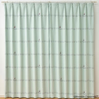 SUMINOE MOOMIN カーテン ニョロニョロボーダー A1042 幅1000×丈2000mm ライトブルー 1枚（直送品）