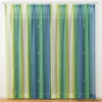 SUMINOE MOOMIN カーテン オーロラボイル A1047 幅1000×丈1980mm ブルーグリーン 1枚（直送品）