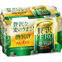 発泡酒 ビール類 クリアアサヒ贅沢ZERO(ゼロ) 缶 350ml 6本