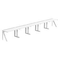 【軒先渡し】LASHデスク ラッシュハーフレッグ 幅6000×奥行600×高さ720mm ホワイト天板/ホワイト脚 1台（直送品）