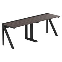 【軒先渡し】LASHデスク ラッシュハーフレッグ 幅2000×奥行600×高さ720mm ダークアッシュ天板/ブラック脚 1台（直送品）