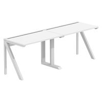 【軒先渡し】LASHデスク ラッシュハーフレッグ 幅2000×奥行600×高さ720mm ホワイト天板/ホワイト脚 1台（直送品）