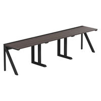 【軒先渡し】LASHデスク ラッシュハーフレッグ 幅3000×奥行600×高さ720mm ダークアッシュ天板/ブラック脚 1台（直送品）