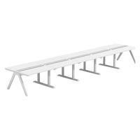 【軒先渡し】LASHデスク ラッシュホールレッグ 幅6000×奥行1200×高さ720mm ホワイト天板/ホワイト脚 1台（直送品）