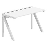 【軒先渡し】LASHデスク ラッシュハーフレッグ 幅1200×奥行600×高さ720mm ホワイト天板/ホワイト脚 1台（直送品）