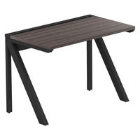 【軒先渡し】LASHデスク ラッシュハーフレッグ 幅1000×奥行600×高さ720mm ダークアッシュ天板/ブラック脚 1台（直送品）
