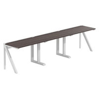 【軒先渡し】LASHデスク ラッシュハーフレッグ 幅3000×奥行600×高さ720mm ダークアッシュ天板/ホワイト脚 1台（直送品）