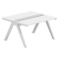 【軒先渡し】LASHデスク ラッシュホールレッグ 幅1200×奥行1200×高さ720mm ホワイト天板/ホワイト脚 1台（直送品）