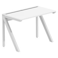 【軒先渡し】LASHデスク ラッシュハーフレッグ 幅1000×奥行600×高さ720mm ホワイト天板/ホワイト脚 1台（直送品）