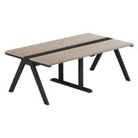 【軒先渡し】LASHデスク ラッシュホールレッグ 幅2000×奥行1200×高さ720mm オーク天板/ブラック脚 1台（直送品）