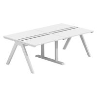 【軒先渡し】LASHデスク ラッシュホールレッグ 幅2000×奥行1200×高さ720mm ホワイト天板/ホワイト脚 1台（直送品）