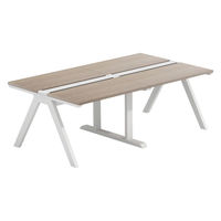 【軒先渡し】LASHデスク ラッシュホールレッグ 幅2000×奥行1200×高さ720mm オーク天板/ホワイト脚 1台（直送品）