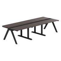 【軒先渡し】LASHデスク ラッシュホールレッグ 幅3000×奥行1200×高さ720mm ダークアッシュ天板/ブラック脚 1台（直送品）