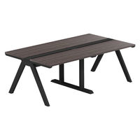 【軒先渡し】LASHデスク ラッシュホールレッグ 幅2000×奥行1200×高さ720mm ダークアッシュ天板/ブラック脚 1台（直送品）