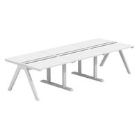 【軒先渡し】LASHデスク ラッシュホールレッグ 幅3000×奥行1200×高さ720mm ホワイト天板/ホワイト脚 1台（直送品）