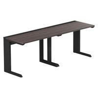 【軒先渡し】LASHデスク ティーレッグハーフ 幅2000×奥行600×高さ720mm ダークアッシュ天板/ブラック脚 1台（直送品）